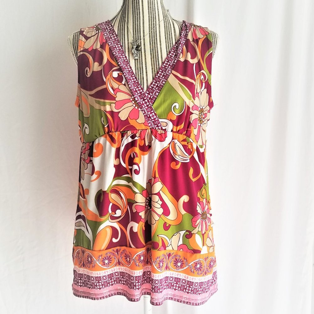 AXCESS Empire Waist Sleeveless Tunic